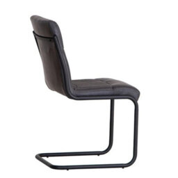Hommoo Industrial Style Pu Leather Padded Seat Dining Chair Dark Grey (Set Of - 2) - thumbnail 3