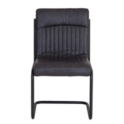 Hommoo Industrial Style Pu Leather Padded Seat Dining Chair Dark Grey (Set Of - 2) - thumbnail 9