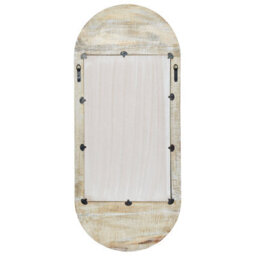 Beliani Wall Mirror Briant 56 Cm 130 Cm Mango Wood White - thumbnail 4