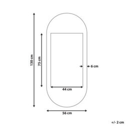 Beliani Wall Mirror Briant 56 Cm 130 Cm Mango Wood White - thumbnail 3