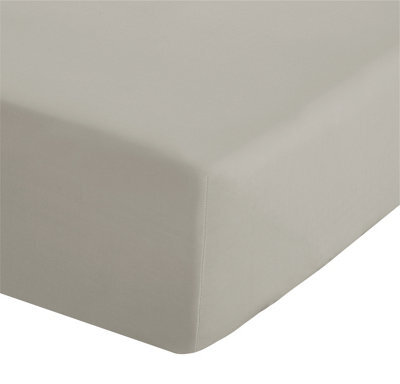 Catherine Lansfield Bedroom Easy Iron Percale Combed Fitted Sheet 25Cm Depth Natural - image 1