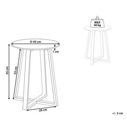 Wyld And Coco 45Cm Round Side Table - White Marble-Effect Ceramic Top With Black Iron Base - thumbnail 4