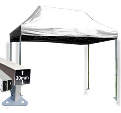 Crocodile Trading 3M X 4.5M Trader-Max 30 Commercial Instant Shelter Pop Up Gazebos Frame & Canopy - White - image 1