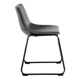 Wyld Haus Set Of 2 Bogense Black Faux Leather Dining Chairs With Cream Zigzag Stitching - thumbnail 4