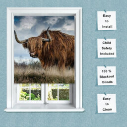 Lister Cartwright Photographic Blackout Roller Blinds For Bedroom Windows - (60 X 140 Cm) - Highland Cow - thumbnail 3