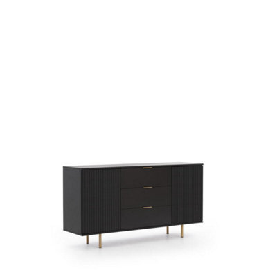 Arte Nubia Sideboard Cabinet In Black - Sophistication Meets Practicality - W1500mm X H80mm X D410mm - image 1
