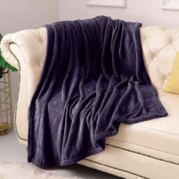 Ameha Fleece Plain Blanket, Lightweight & Reversible Throw For Travel, Bed & Sofa Blanket, Purple Single 130X150Cm - thumbnail 8
