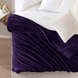 Ameha Fleece Plain Blanket, Lightweight & Reversible Throw For Travel, Bed & Sofa Blanket, Purple Single 130X150Cm - thumbnail 5