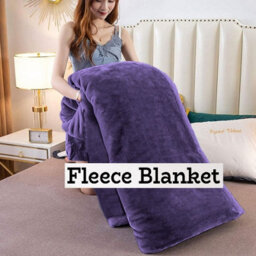 Ameha Fleece Plain Blanket, Lightweight & Reversible Throw For Travel, Bed & Sofa Blanket, Purple Single 130X150Cm