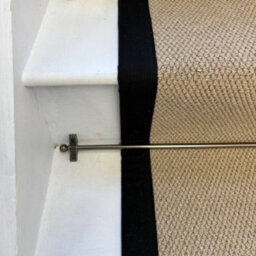 RainbowHome Angel Dark Beige Stair Runner With 100% Cotton Black Border 50 600 - thumbnail 2