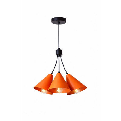 Luminosa Lighting Luminosa Sora Cluster Pendant Ceiling Light Orange 3X E27 - image 1