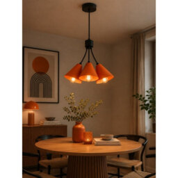 Luminosa Lighting Luminosa Sora Cluster Pendant Ceiling Light Orange 3X E27 - thumbnail 2