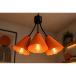 Luminosa Lighting Luminosa Sora Cluster Pendant Ceiling Light Orange 3X E27 - thumbnail 3