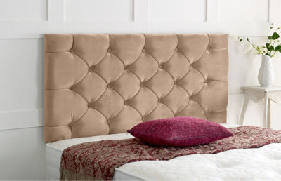 "Adore Designs Chesterfield Plush Velvet 6Ft Super King 24"" Headboard - Coffee"