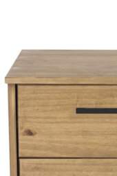 Core Products Texas 2 Drawer Bedside Cabinet - Antique Wax With Black Metal Skid Legs, H57.0Cm X W45.0Cm X D39.5 - thumbnail 6