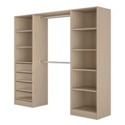 Qazar Matt Light Oak Effect Large Freestanding Wardrobe Storage Unit (H)2000mm (L)2200mm (W)2200mm (D)480mm - thumbnail 4