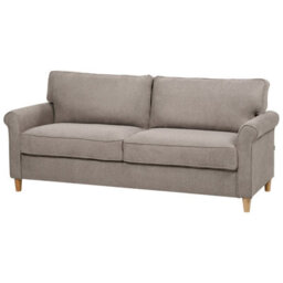 Beliani Sofa 3 Seater Ronneby Fabric Light Brown - thumbnail 4