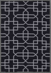 Machine Washable Cubed Trellis Design Anti Slip Doormats Black 80X300 Cm - thumbnail 3