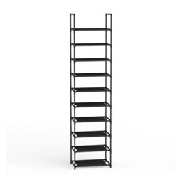 10 Tiers-43X28X175Cm Metal Narrow Shoe Rack Shoe Shelf Vertical Tall Slim Footwear Storage Organizer - thumbnail 1