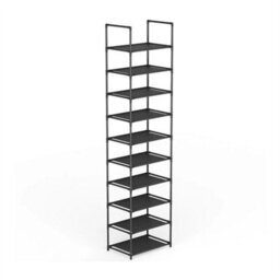 10 Tiers-43X28X175Cm Metal Narrow Shoe Rack Shoe Shelf Vertical Tall Slim Footwear Storage Organizer - thumbnail 3