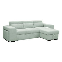 Home Detail Azalea Sofa With Chaise And Pull-Out Sofa Bed, Mint Green Cord - thumbnail 5