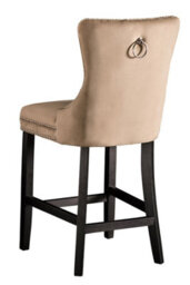 My Furniture Antoinette Bar Stool Taupe - Deep Buttoned Velvet, Ash Legs, Chrome Tacks. - thumbnail 4