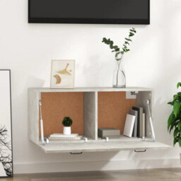 Berkfield Wall Cabinet Concrete Grey 80X35X36,5 Cm Engineered Wood - thumbnail 3