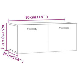 Berkfield Wall Cabinet Concrete Grey 80X35X36,5 Cm Engineered Wood - thumbnail 9