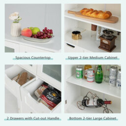Gainoom Bathroom White Storage Cabinet Tall Freestanding Floor Wood Cabinet Storage Organizer - thumbnail 9