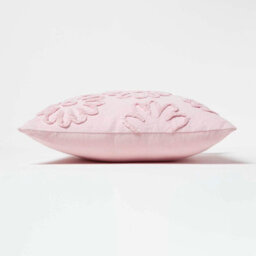 Homescapes Floral Daisy Lilac Tufted Cotton Cushion 45 X 45 Cm - thumbnail 4