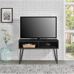 Dorel Owen Retro Tv-Stand With 2 Shelves Black Oak - thumbnail 5