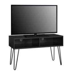 Dorel Owen Retro Tv-Stand With 2 Shelves Black Oak - thumbnail 3