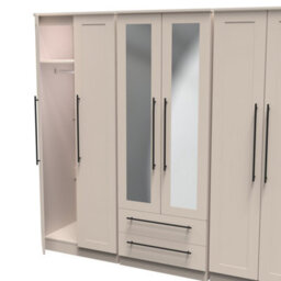 Howard Tall 6 Door 2 Drawer 2 Mirror Wardrobe In Kashmir Matt (Ready Assembled) - thumbnail 5