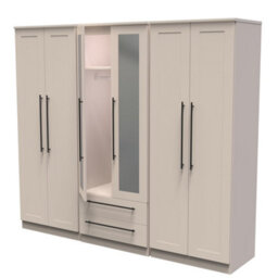 Howard Tall 6 Door 2 Drawer 2 Mirror Wardrobe In Kashmir Matt (Ready Assembled) - thumbnail 6