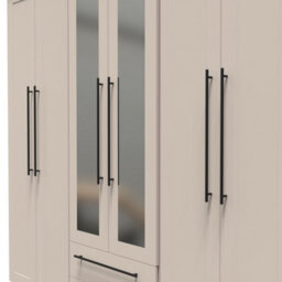 Howard Tall 6 Door 2 Drawer 2 Mirror Wardrobe In Kashmir Matt (Ready Assembled) - thumbnail 4