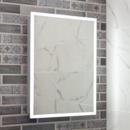 Plum&clay Azure Led Illuminated Silver Single Mirrored Wall Cabinet (H)700mm (W)500mm - thumbnail 2