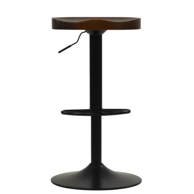 Lakeland Furniture Chalk Dark Solid Wood Black Adjustable Base Bar Stool - image 1