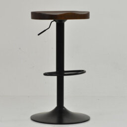 Lakeland Furniture Chalk Dark Solid Wood Black Adjustable Base Bar Stool - thumbnail 4