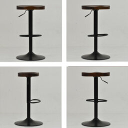 Lakeland Furniture Chalk Dark Solid Wood Black Adjustable Base Bar Stool - thumbnail 2
