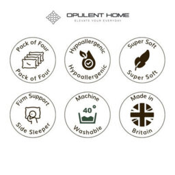 Opulent Home Hotel Quality Ultra Soft Striped Pillow - Anti-Allergy, Medium-Firm Support - Pack Of 4 - thumbnail 9