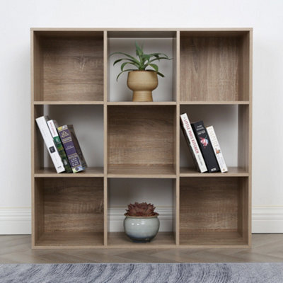 Jane - 3X3 Bookcase - Cube Storage Boxes (Oak) - image 1