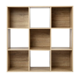 Jane - 3X3 Bookcase - Cube Storage Boxes (Oak) - thumbnail 4