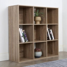 Jane - 3X3 Bookcase - Cube Storage Boxes (Oak) - thumbnail 3