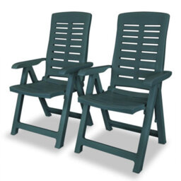Berkfield 3 Piece Bistro Set Plastic Green - thumbnail 4