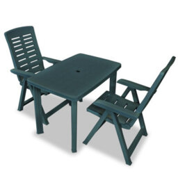 Berkfield 3 Piece Bistro Set Plastic Green - thumbnail 1
