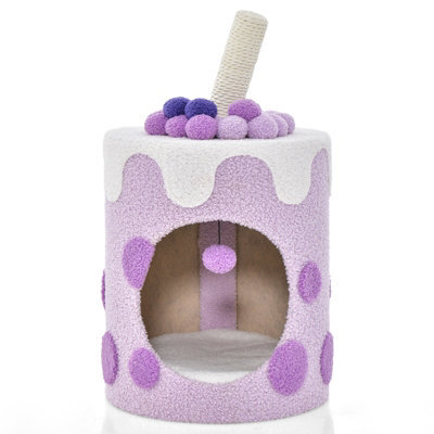 Costway Bubble Tea Cat Tree Tower Cat Condo Furniture W/ Scratching Post Dangling Ball - image 1