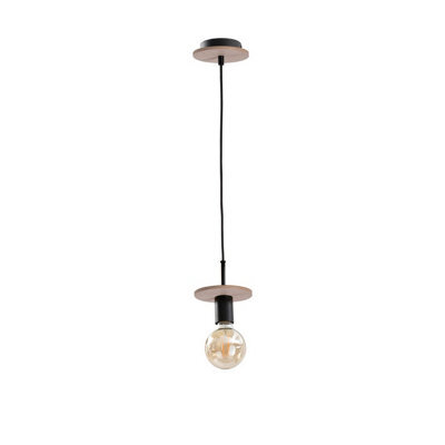 Luminosa Lighting Luminosa Saturn Slim Pendant Ceiling Light Natural, Black, 12Cm, 1X E27
