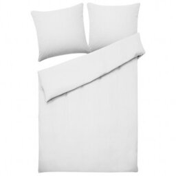 Beliani Duvet Cover Set Avondale Sateen Cotton 155 X 220 Cm White - thumbnail 5