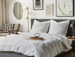 Beliani Duvet Cover Set Avondale Sateen Cotton 155 X 220 Cm White - thumbnail 2