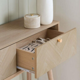 Birlea Herringford Console Table Hall Table Dressing Table Oak Parquet Design - thumbnail 2